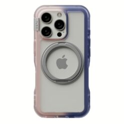 Ples รุ่น Arche TwoFace Magnetic Ring Stand - เคส iPhone 16 Pro - สี Transcendent Pink/Future Dusk