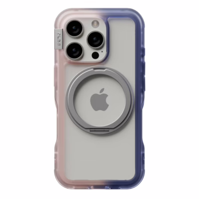 Ples รุ่น Arche TwoFace Magnetic Ring Stand - เคส iPhone 16 Pro - สี Transcendent Pink/Future Dusk