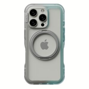 Ples รุ่น Arche TwoFace Magnetic Ring Stand - เคส iPhone 16 Pro - สี Silver/Powder Blue