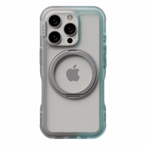 Ples รุ่น Arche TwoFace Magnetic Ring Stand - เคส iPhone 16 Pro - สี Silver/Powder Blue