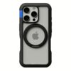 Ples รุ่น Arche Magnetic Ring Stand - เคส iPhone 16 Pro Max - สี Matt Black (Blue)