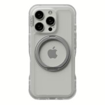Ples รุ่น Arche Magnetic Ring Stand - เคส iPhone 16 Pro Max - สี Matt Clear (Silver)