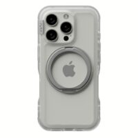 Ples รุ่น Arche Magnetic Ring Stand - เคส iPhone 16 Pro - สี Matt Clear (Silver)