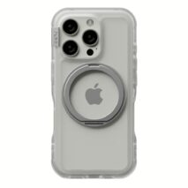 Ples รุ่น Arche Magnetic Ring Stand - เคส iPhone 16 Pro - สี Matt Clear (Silver)