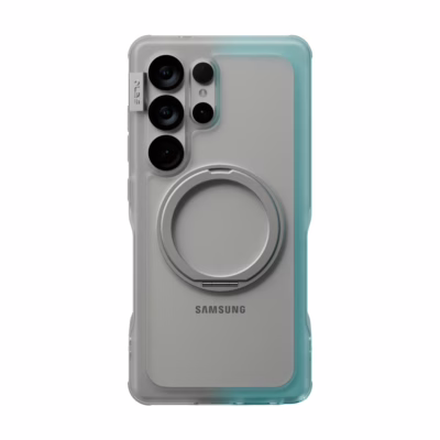 Ples รุ่น Arche TwoFace Magnetic Ring Stand - เคส Galaxy S25 Ultra - สี Silver/Powder Blue