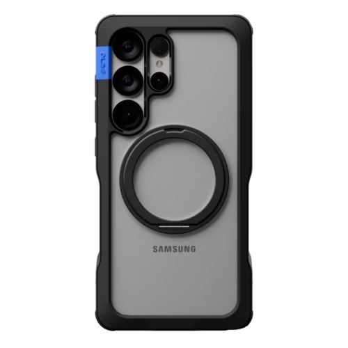 Ples รุ่น Arche Magnetic Ring Stand - เคส Galaxy S25 Ultra - สี Matt Black (Blue)