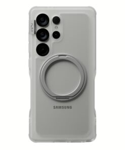 Ples รุ่น Arche Magnetic Ring Stand - เคส Galaxy S25 Ultra - สี Matt Clear (Silver)