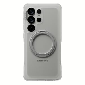 Ples รุ่น Arche Magnetic Ring Stand - เคส Galaxy S25 Ultra - สี Matt Clear (Silver)