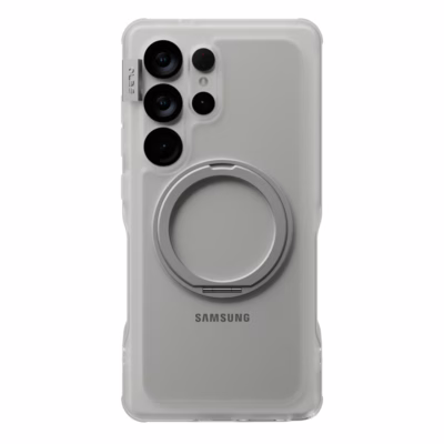 Ples รุ่น Arche Magnetic Ring Stand - เคส Galaxy S25 Ultra - สี Matt Clear (Silver)