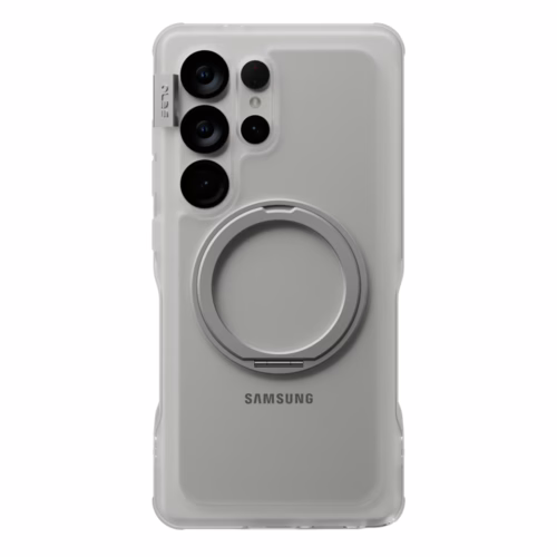 Ples รุ่น Arche Magnetic Ring Stand - เคส Galaxy S25 Ultra - สี Matt Clear (Silver)