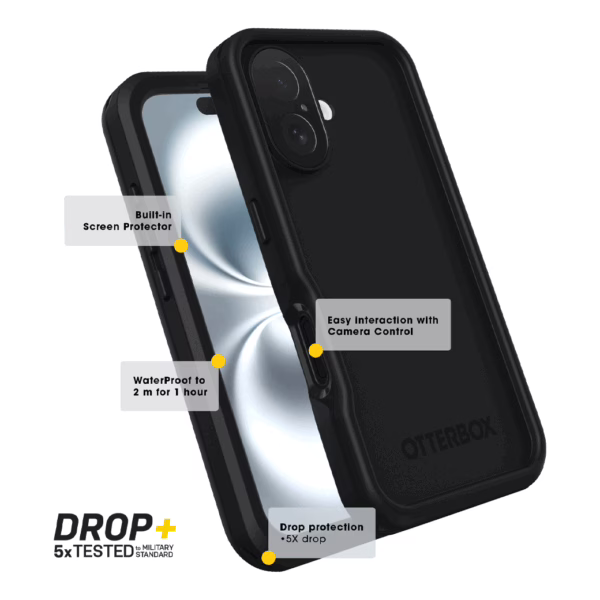 OtterBox รุ่น Fre Magsafe - เคส iPhone 16 Pro Max - สี Black