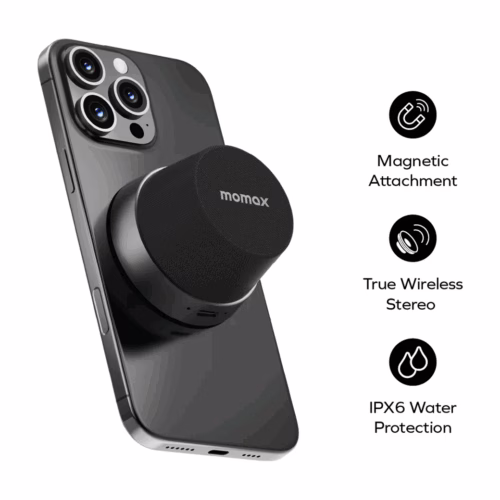 Momax รุ่น 1-Vibe Go - ลำโพง Magnetic - สี Silver