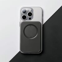 ohsnap! รุ่น Snap Grip Wallet - ที่เก็บบัตรติดหลังมือถือ - สี Obsidian Black