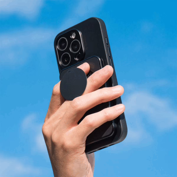 ohsnap! รุ่น Snap Grip Wallet - ที่เก็บบัตรติดหลังมือถือ - สี Obsidian Black