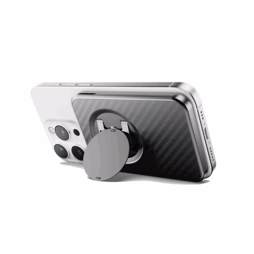 ohsnap! รุ่น Snap Grip Wallet - ที่เก็บบัตรติดหลังมือถือ - สี Carbon Fiber