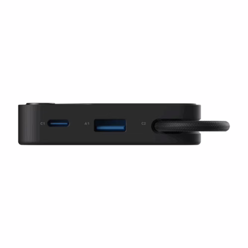 Momax รุ่น 1-Power X (10000mAh) - แบตเตอร์รี่สำรองพร้อมสาย USB-C ในตัว - สี Black