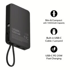 Momax รุ่น 1-Power X (10000mAh) - แบตเตอร์รี่สำรองพร้อมสาย USB-C ในตัว - สี Yellow