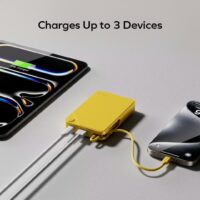 Momax รุ่น 1-Power X (10000mAh) - แบตเตอร์รี่สำรองพร้อมสาย USB-C ในตัว - สี Yellow