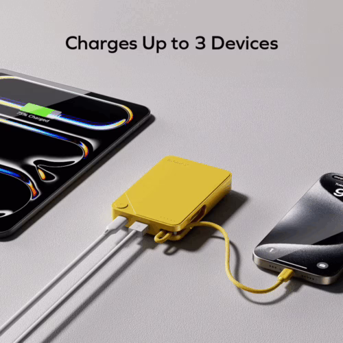 Momax รุ่น 1-Power X (10000mAh) - แบตเตอร์รี่สำรองพร้อมสาย USB-C ในตัว - สี Black