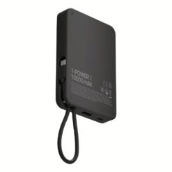 Momax รุ่น 1-Power X (10000mAh) - แบตเตอร์รี่สำรองพร้อมสาย USB-C ในตัว - สี Black