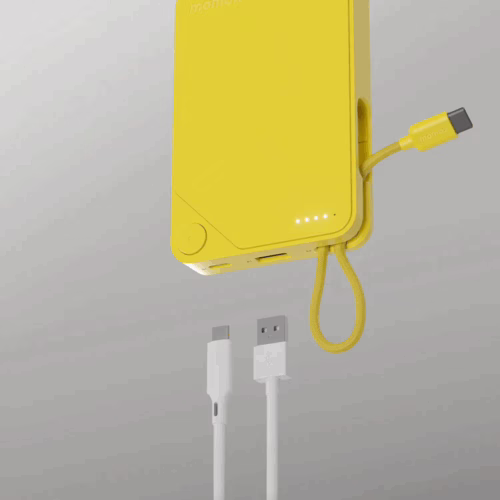 Momax รุ่น 1-Power X (10000mAh) - แบตเตอร์รี่สำรองพร้อมสาย USB-C ในตัว - สี Black