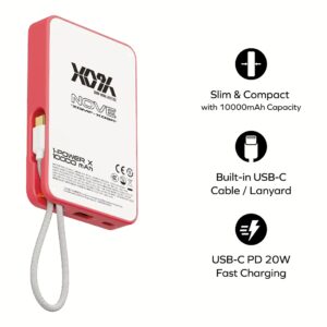 Momax รุ่น 1-Power X (10000mAh) - แบตเตอร์รี่สำรองพร้อมสาย USB-C ในตัว - สี X09A Justice Red (Limited Edition)