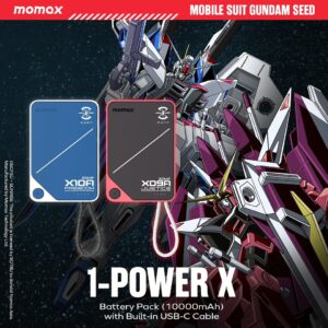 Momax รุ่น 1-Power X (10000mAh) - แบตเตอร์รี่สำรองพร้อมสาย USB-C ในตัว - สี X09A Justice Red (Limited Edition)