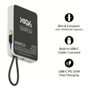 Momax รุ่น 1-Power X (10000mAh) - แบตเตอร์รี่สำรองพร้อมสาย USB-C ในตัว - สี X10A Freedom Blue (Limited Edition)