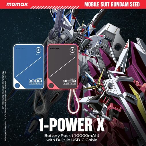 Momax รุ่น 1-Power X (10000mAh) - แบตเตอร์รี่สำรองพร้อมสาย USB-C ในตัว - สี X10A Freedom Blue (Limited Edition) - Image 6