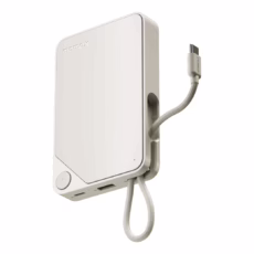 Momax รุ่น 1-Power X (10000mAh) - แบตเตอร์รี่สำรองพร้อมสาย USB-C ในตัว - สี White