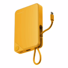 Momax รุ่น 1-Power X (10000mAh) - แบตเตอร์รี่สำรองพร้อมสาย USB-C ในตัว - สี Yellow