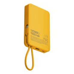 Momax รุ่น 1-Power X (10000mAh) - แบตเตอร์รี่สำรองพร้อมสาย USB-C ในตัว - สี Yellow