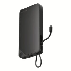 Momax รุ่น 1-Power X (20000mAh) - แบตเตอร์รี่สำรองพร้อมสาย USB-C ในตัว - สี Black