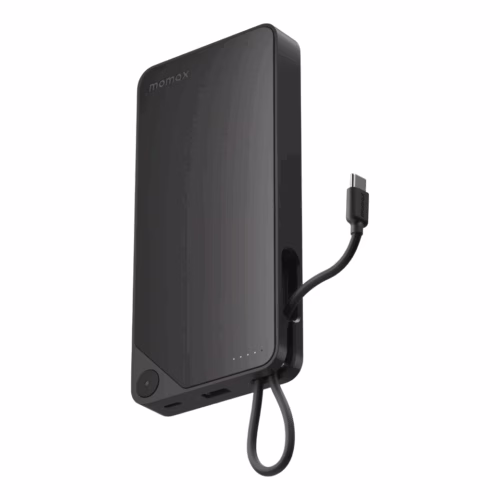 Momax รุ่น 1-Power X (20000mAh) - แบตเตอร์รี่สำรองพร้อมสาย USB-C ในตัว - สี Black