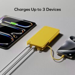 Momax รุ่น 1-Power X (20000mAh) - แบตเตอร์รี่สำรองพร้อมสาย USB-C ในตัว - สี Yellow
