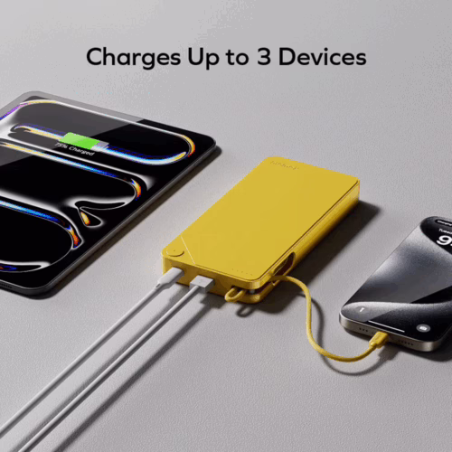 Momax รุ่น 1-Power X (20000mAh) - แบตเตอร์รี่สำรองพร้อมสาย USB-C ในตัว - สี White