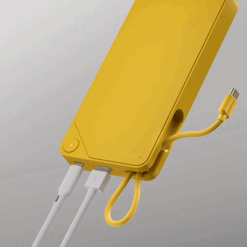 Momax รุ่น 1-Power X (20000mAh) - แบตเตอร์รี่สำรองพร้อมสาย USB-C ในตัว - สี White