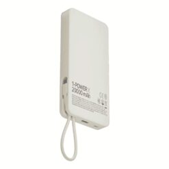 Momax รุ่น 1-Power X (20000mAh) - แบตเตอร์รี่สำรองพร้อมสาย USB-C ในตัว - สี White