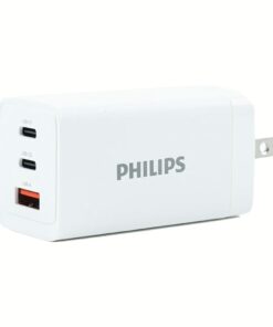 Philips หัวชาร์จ รุ่น PD65W อะแดปเตอร์ 3 พอร์ต USB-A/USB-C ชาร์จไว PD - สี White