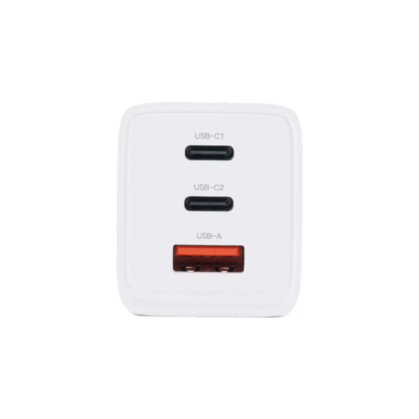Philips หัวชาร์จ รุ่น PD65W อะแดปเตอร์ 3 พอร์ต USB-A/USB-C ชาร์จไว PD - สี White