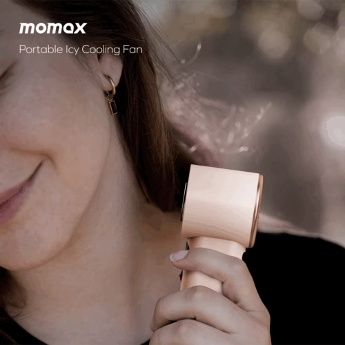 Momax รุ่น 1°Go Portable Handheld High Speed Fan - พัดลมมือถือ - สี Sandstone