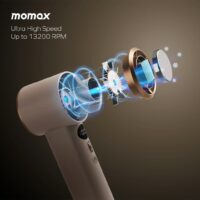 Momax รุ่น 1°Go Portable Handheld High Speed Fan - พัดลมมือถือ - สี Sandstone