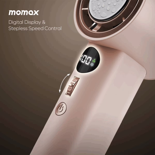 Momax รุ่น 1°Go Portable Handheld High Speed Fan - พัดลมมือถือ - สี Sandstone
