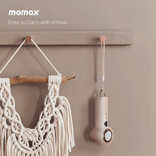 Momax รุ่น 1°Go Portable Handheld High Speed Fan - พัดลมมือถือ - สี Sandstone