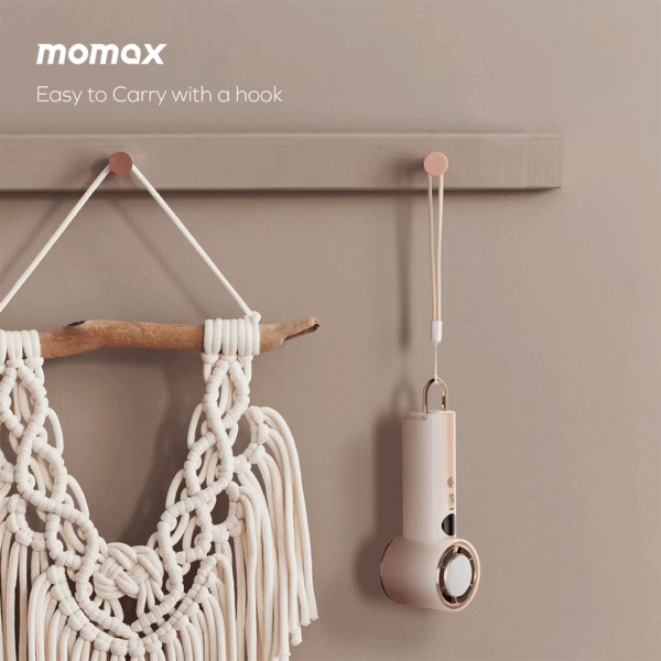 Momax รุ่น 1°Go Portable Handheld High Speed Fan - พัดลมมือถือ - สี Sandstone