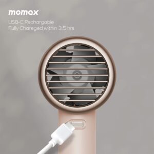 Momax รุ่น 1°Go Portable Handheld High Speed Fan - พัดลมมือถือ - สี Sandstone