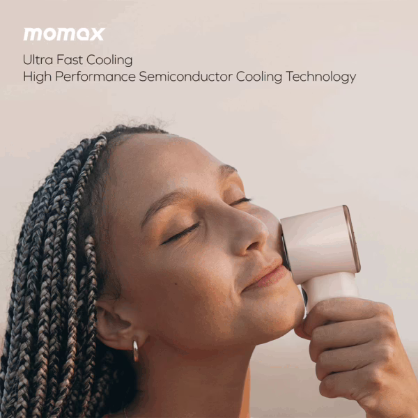 Momax รุ่น 1°Go Portable Handheld High Speed Fan - พัดลมมือถือ - สี Sandstone