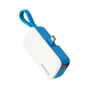 Momax รุ่น 1-Power Mini หัวชาร์จ USB-C - พาวเวอร์แบงค์ความจุ 5000 mAh - สี Blue
