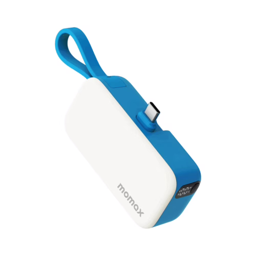 Momax รุ่น 1-Power Mini หัวชาร์จ USB-C - พาวเวอร์แบงค์ความจุ 5000 mAh - สี Blue