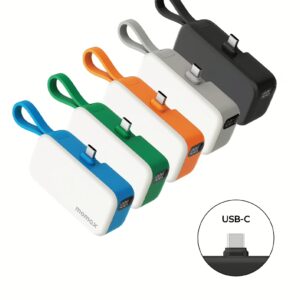 Momax รุ่น 1-Power Mini หัวชาร์จ USB-C - พาวเวอร์แบงค์ความจุ 5000 mAh - สี Green